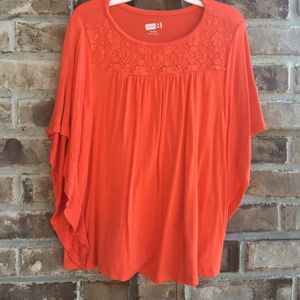Girls Crazy8 orange knit top 5/6